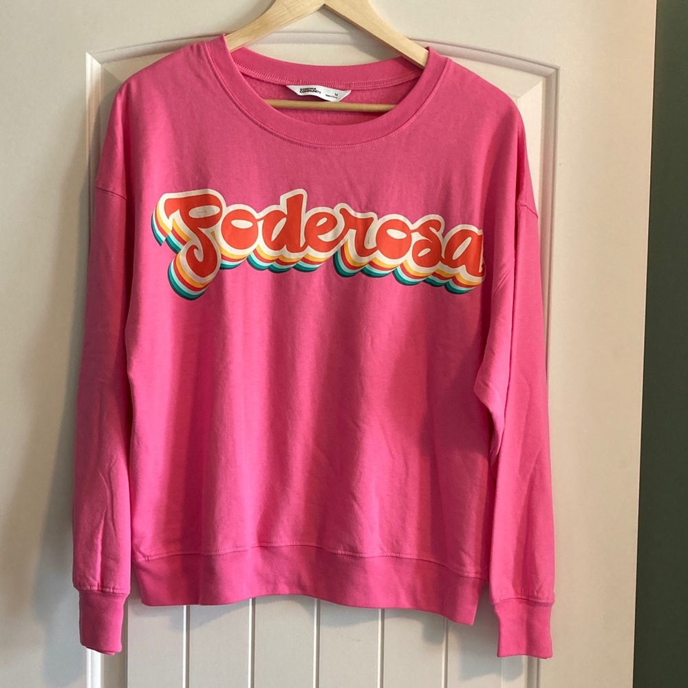 Poderosa Pink Graphic Crewneck Sweatshirt